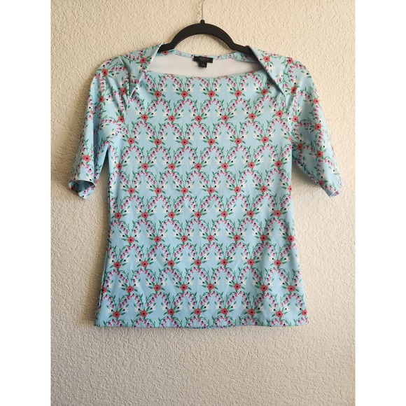 Ann Taylor Womens Flower Short Sleeve Blouse XSP - Picture 1 of 6